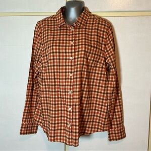 New J. Crew Orange Plaid Button down